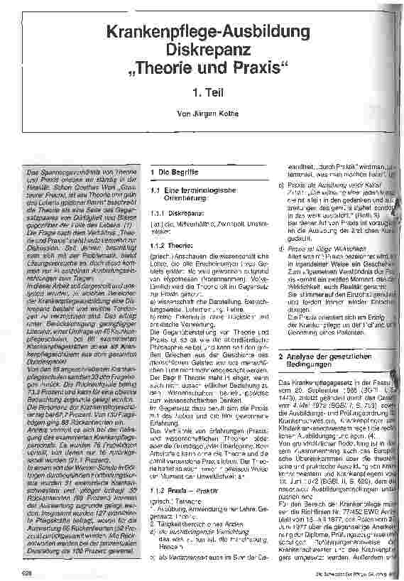 Vorschauseite 1: Krankenpflegeausbildung- Diskrepanz Theorie und Praxis Teil I