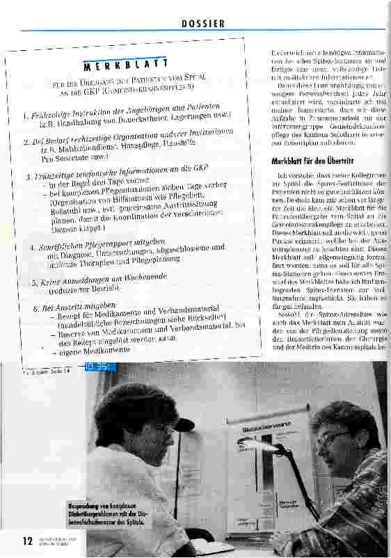 Vorschauseite 3: Mit Transparenz und exakten Informationen Schnittpunkt Spitin - Spitex