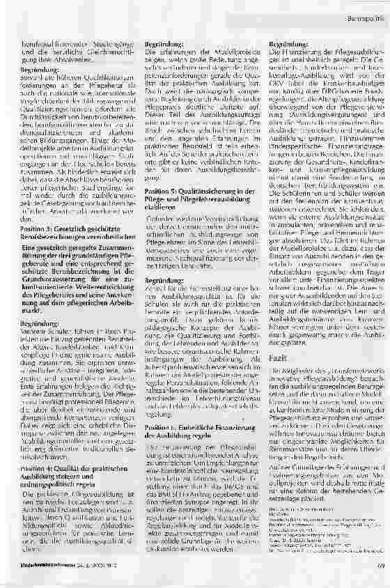 Vorschauseite 2: Vom Modell zum Regelangebot -Politischer Dialog mit Reformschulen für Pflegeberufe