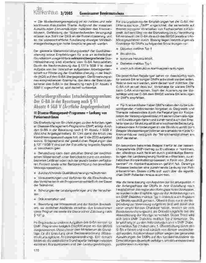 Vorschauseite 4: Der Gemeinsame Bundesausschuss - aktuelle und künftige Bedeutung für den Krankenhaussektor