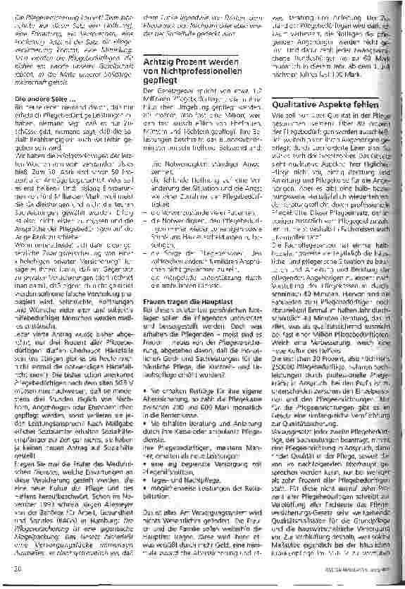 Vorschauseite 2: Gefährdet die Pflegeversicherung die Qualität der Pflege?