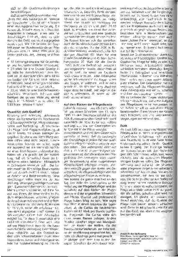 Vorschauseite 4: Gefährdet die Pflegeversicherung die Qualität der Pflege?