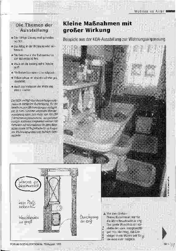 Vorschauseite 1: Kleine Maßnahmen mit großer Wirkung Beispiele aus der KDA-Ausstellung zur Wohnungsanpassung