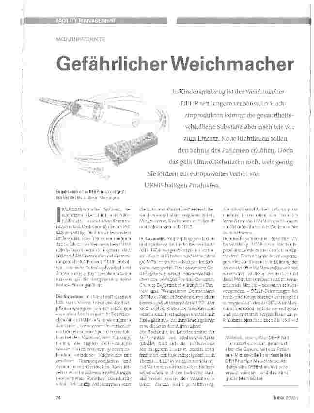Vorschauseite 1: Gefährlicher Weichmacher