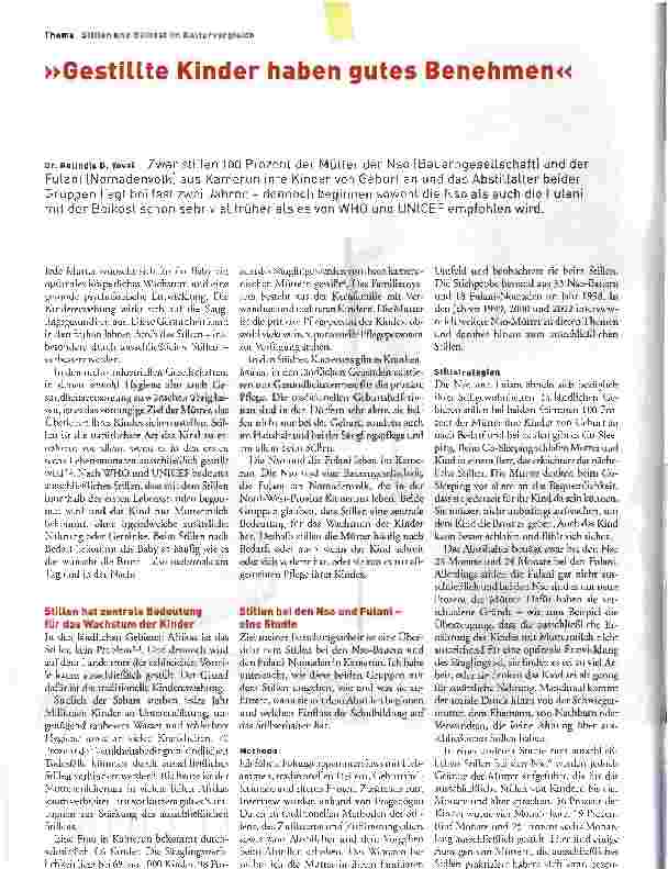 Vorschauseite 1: Gestillte Kinder haben gutes Benehmen