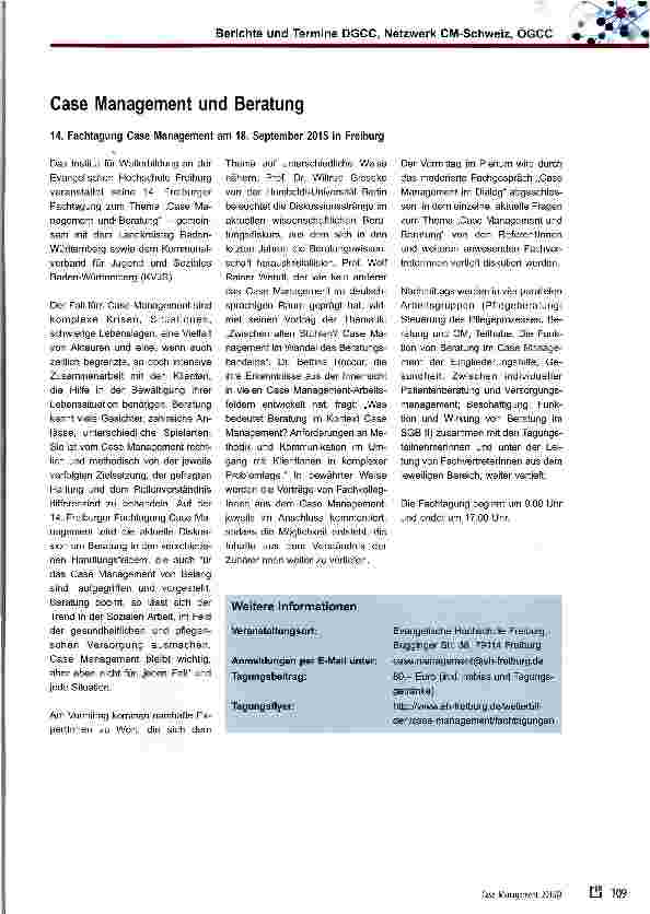 Vorschauseite 1: Case Management und Beratung