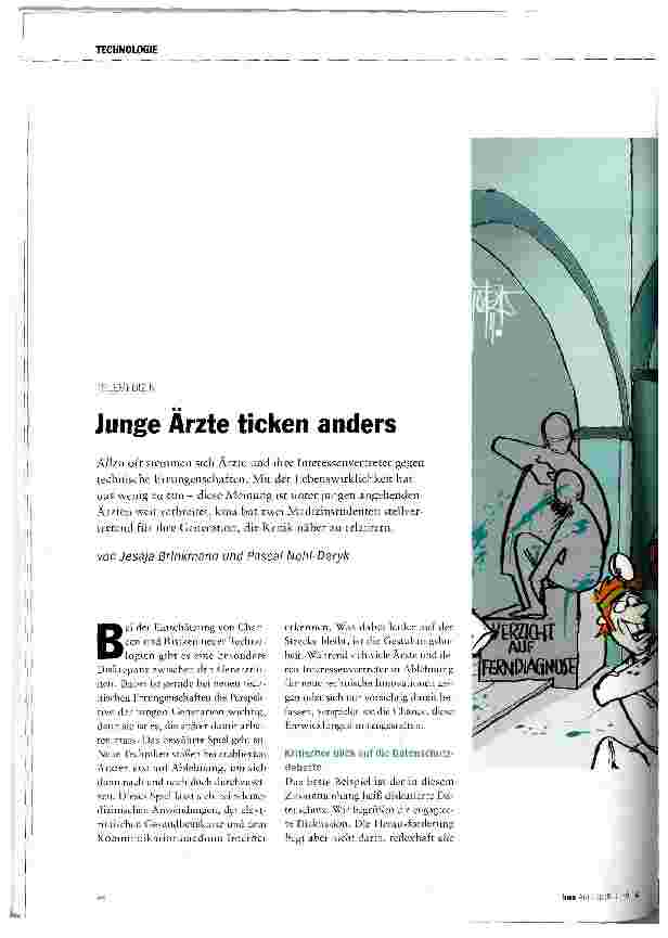 Vorschauseite 1: Junge Ärzte ticken anders