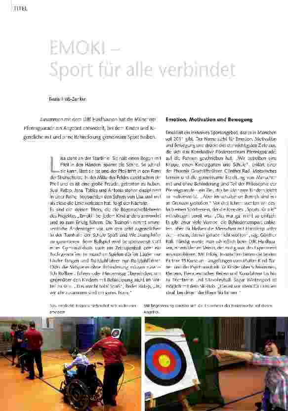 Vorschauseite 1: EMOKI- Sport für alle verbindet