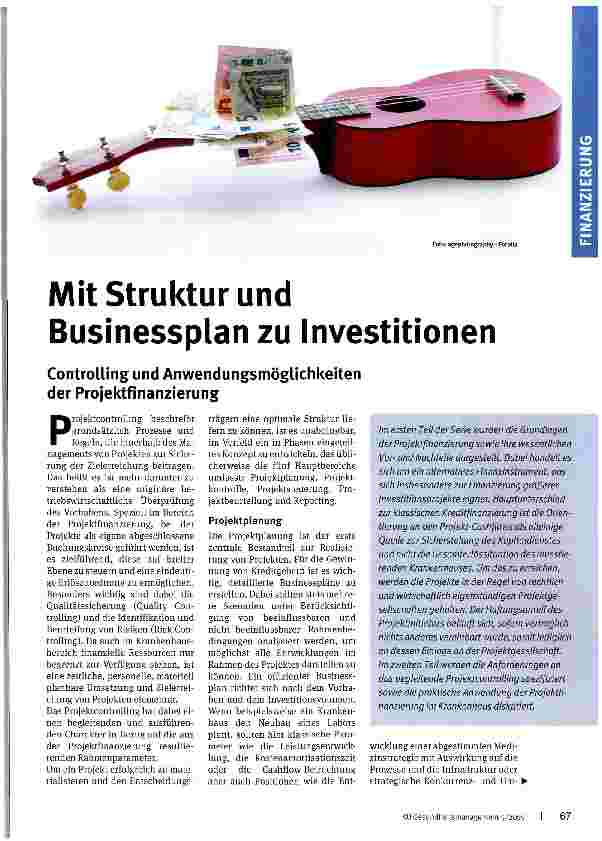 Vorschauseite 1: Mit Struktur und Businessplan zu Investitionen