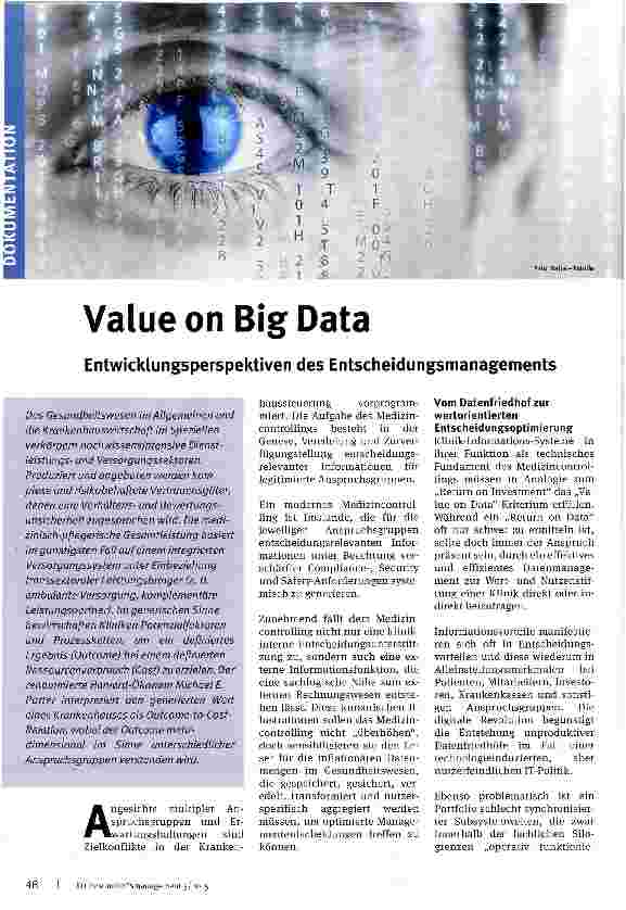 Vorschauseite 1: Value on Big Data
