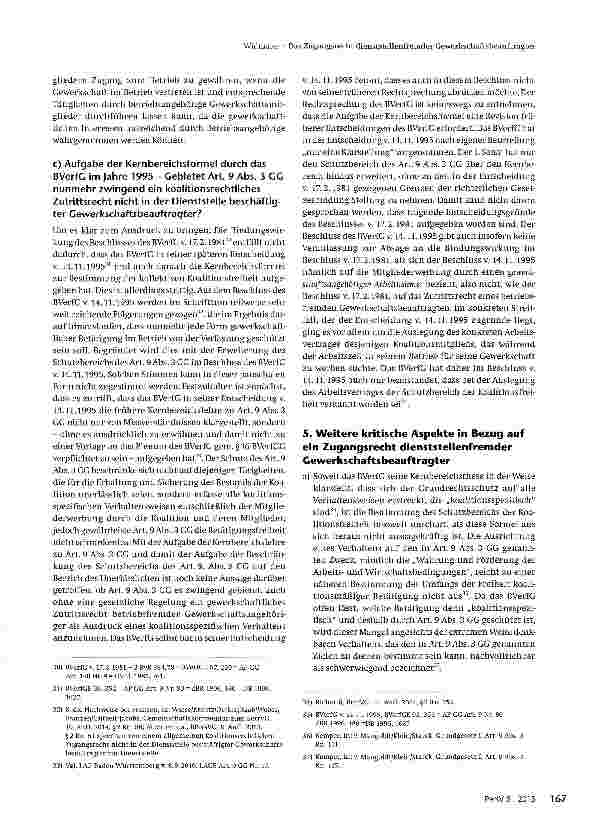 Vorschauseite 4: Das Zugangsrecht dienststellenfremder Gewerkschaftsbeauftragter zum Zwecke der Mitgliederwerbung im Lichte gesetzgeberischer Untätigkeit und richterrechtlicher Rechtsprechung