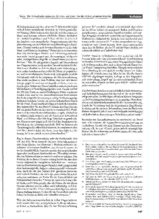 Vorschauseite 6: Die Herausforderungen des Schutzes von Daten bei der individualisierten Medizin