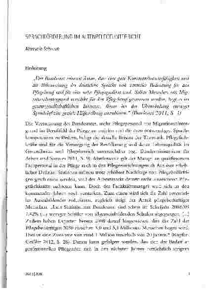 Vorschauseite 1: SPRACHFORDERUNG IM ALTENPFLEGEUNTERRICHT