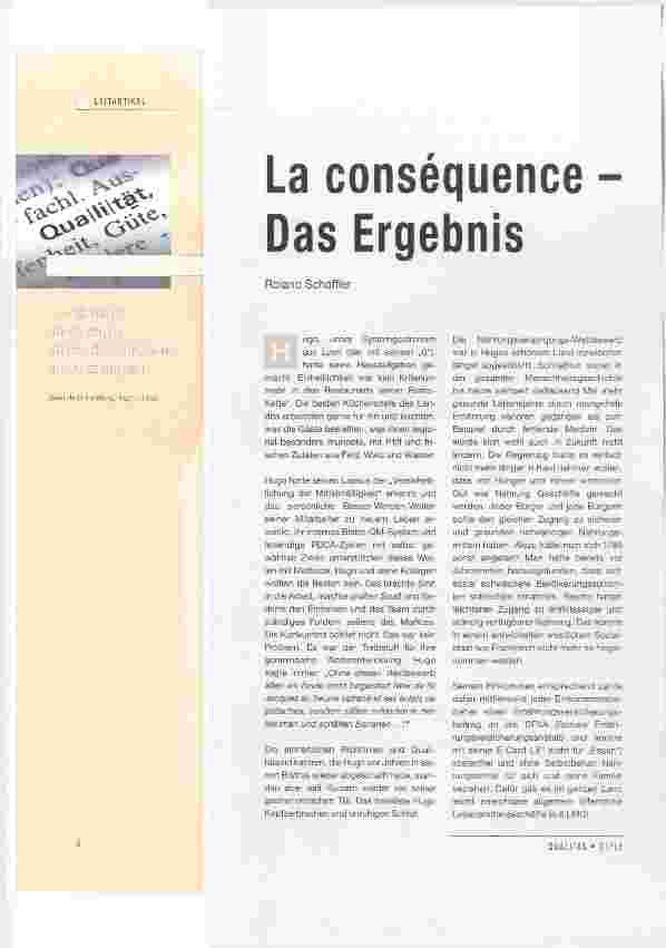 Vorschauseite 1: La conséquence Das Ergebnis