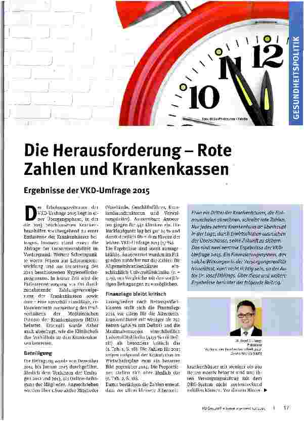 Vorschauseite 1: Die Herausforderung- Rote Zahlen und Krankenkassen