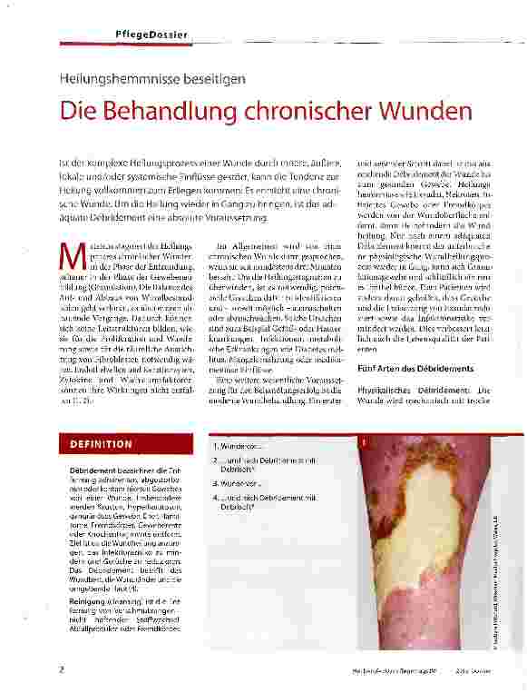 Vorschauseite 1: Die Behandlung chronischer Wunden