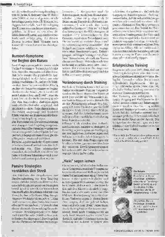Vorschauseite 3: Dem Streß die Stirn bieten Burnout-Prävention Mit einem Trainig der emotionalen Erschöpfung in der Altenpflege entgegenwirken
