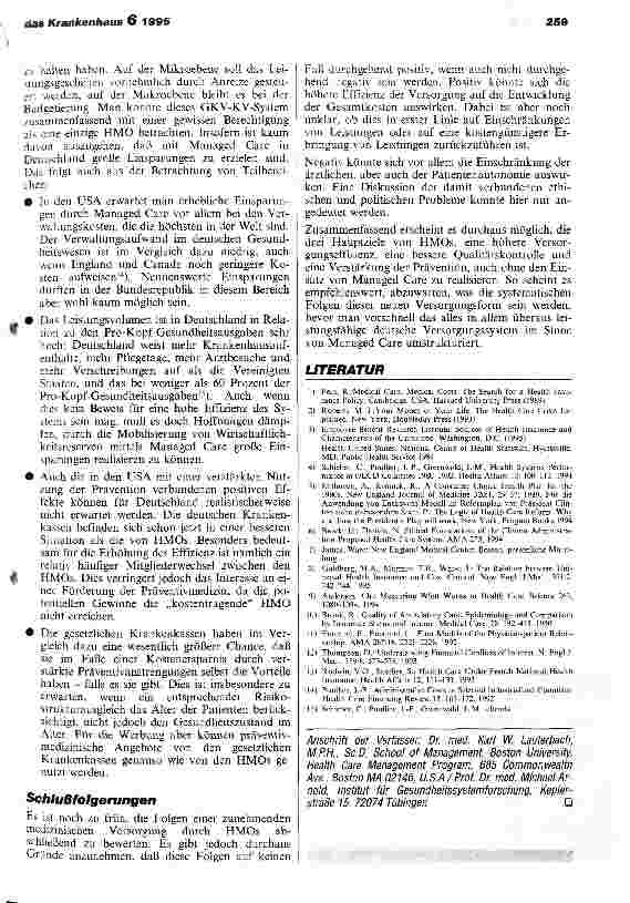 Vorschauseite 6: Managed Care: eine Lösung der Probleme im Gesundheitswesen Deutschlands?