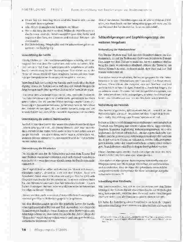Vorschauseite 5: Entwicklung von Empfehlungen zur SterbebegleitungEin Projektbericht aus Chile