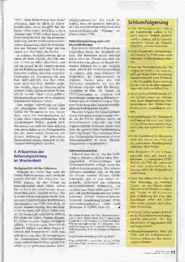 Vorschauseite 4: Präventionsmöglichkeiten der Hebamme
