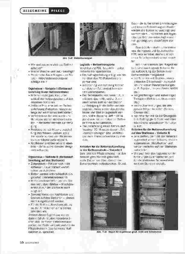 Vorschauseite 3: Projekt: BettenaufbereitungJedem Patienten sein individuelles, sauberes, hygienisches und technisch einwandfreies Bett.