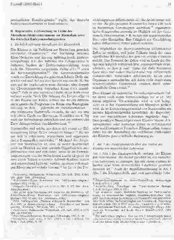Vorschauseite 3: Die Legaldefinition des Embryos gemäß § 8 Abs. 1 ESchG -Grenzfälle regenerativer Zellforschung am Maßstab des deutschenEmbryonenschutzgesetzes sowie der Vorgaben desMenschenrechts…