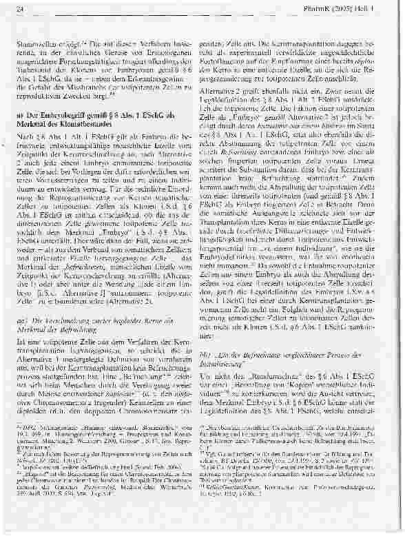 Vorschauseite 6: Die Legaldefinition des Embryos gemäß § 8 Abs. 1 ESchG -Grenzfälle regenerativer Zellforschung am Maßstab des deutschenEmbryonenschutzgesetzes sowie der Vorgaben desMenschenrechts…