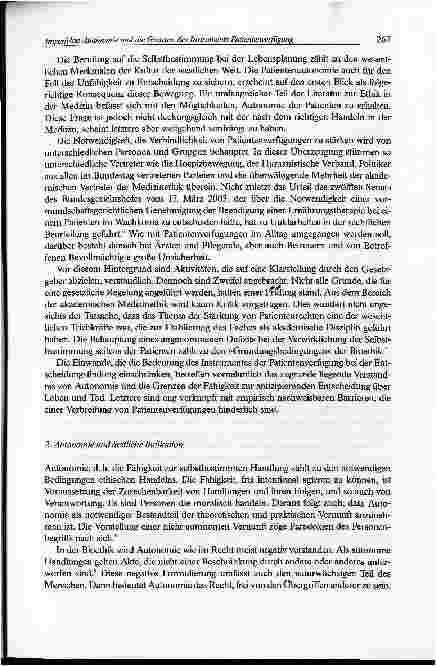 Vorschauseite 3: Imperfekte Autonomie und die Grenzen des Instruments Patientenverfügung