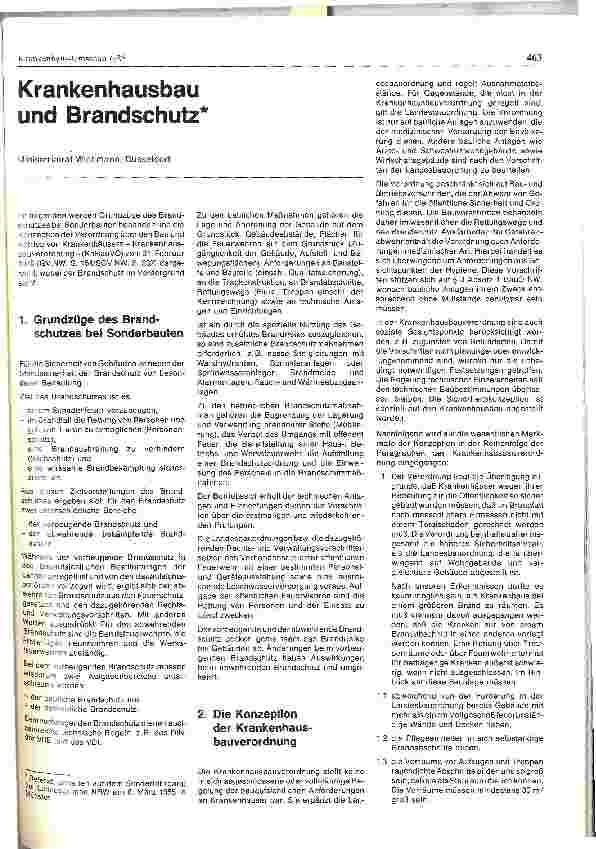 Vorschauseite 1: Krankenhausbau und Brandschutz