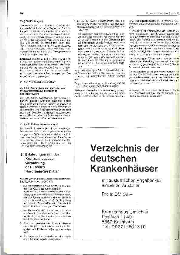 Vorschauseite 6: Krankenhausbau und Brandschutz