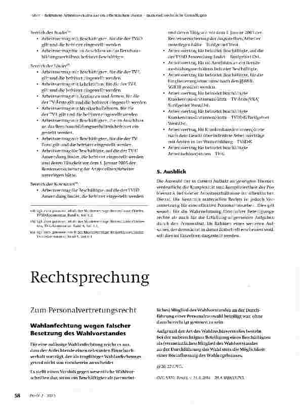 Vorschauseite 1: Wahlanfechtung wegen falscher Besetzung des Wahlvorstandes