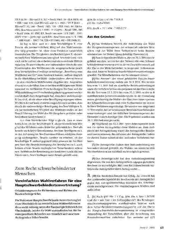 Vorschauseite 4: Wahlanfechtung wegen falscher Besetzung des Wahlvorstandes