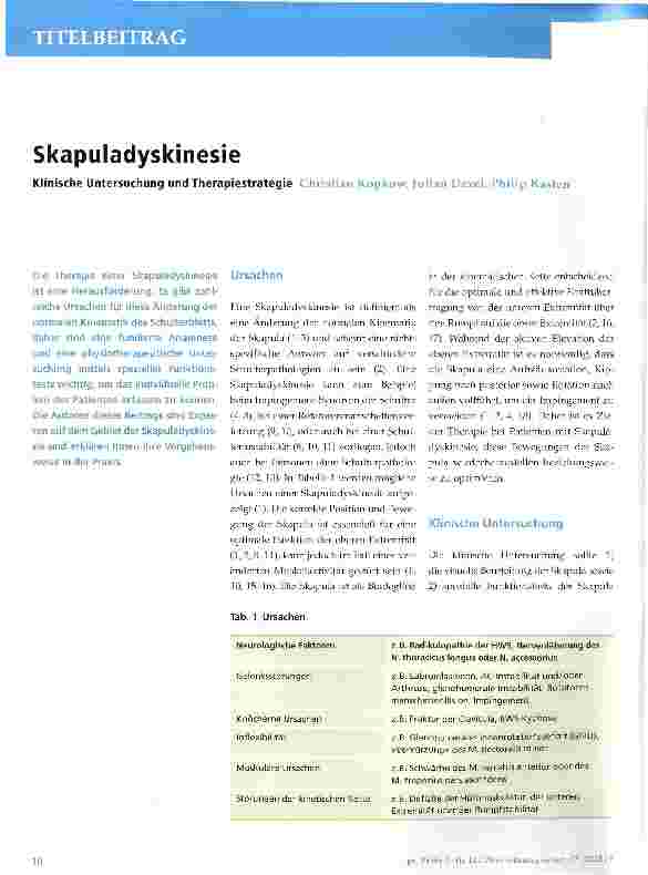 Vorschauseite 1: Skapuladyskinesie