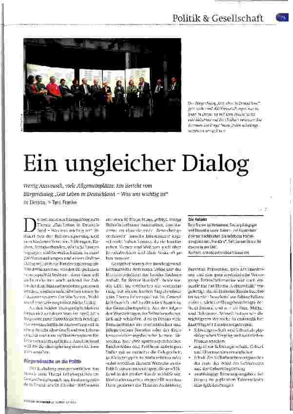 Vorschauseite 1: Ein ungleicher Dialog