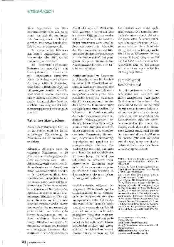 Vorschauseite 5: Anaphylaxie: Eine lebensbedrohliche Situation