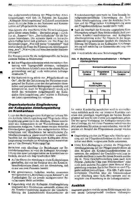 Vorschauseite 2: Kollegiale Abteilungsleitung (II) Ein Modellprojekt im Landesbetrieb Krankenhäuser der Freien u. Hansestadt Hamburg