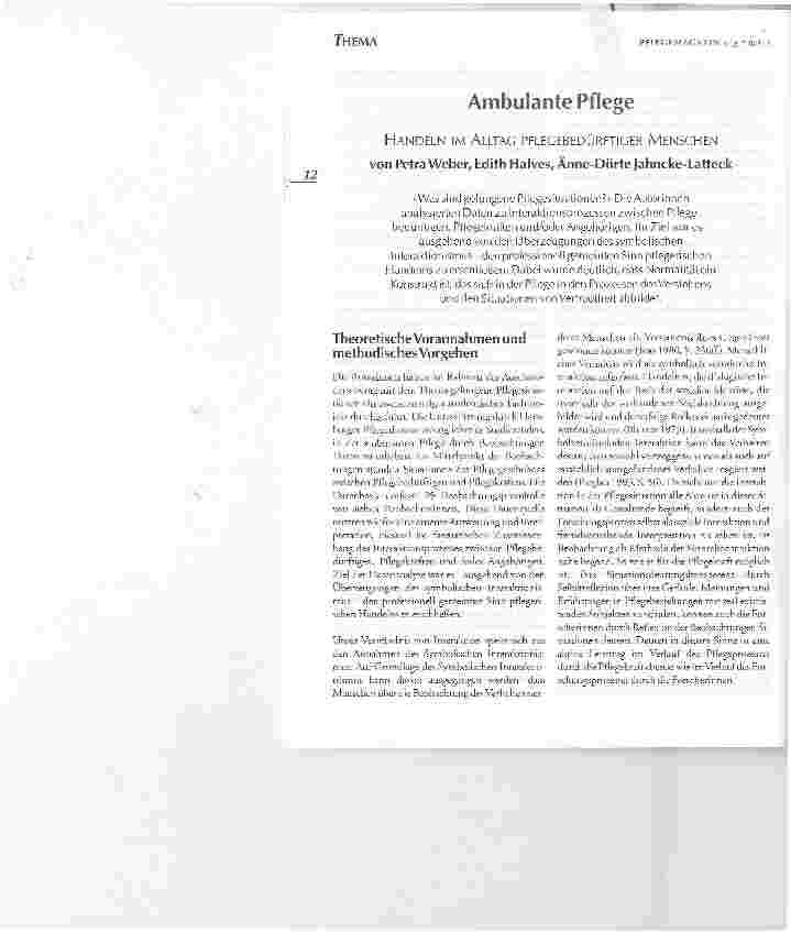 Vorschauseite 1: Ambulante Pflege- - HANDELN IM ALLTAG PFLEGEBEDÜRFTIGER MENSCHEN
