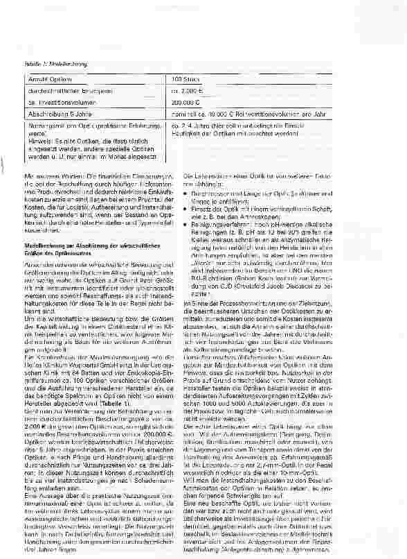 Vorschauseite 3: Wirtschaftliche Bedeutung Starrer Optiken