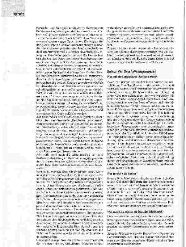 Vorschauseite 4: Wirtschaftliche Bedeutung Starrer Optiken
