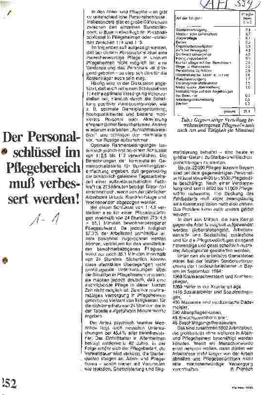 Vorschauseite 1: Der Personalschlüssel im Pflegebereich muß verbessert werden