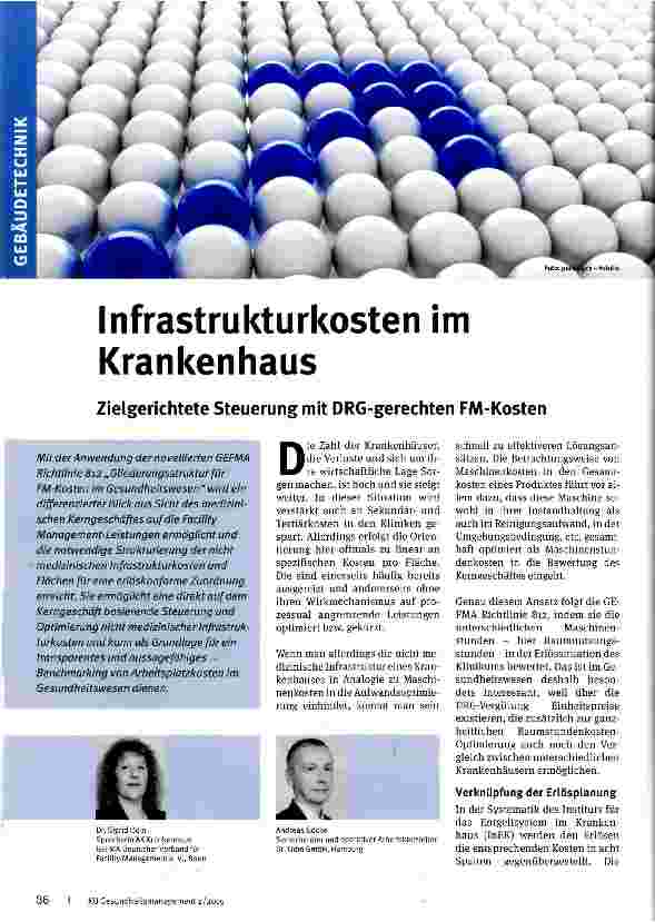 Vorschauseite 1: Infrastrukturkosten im Krankenhaus