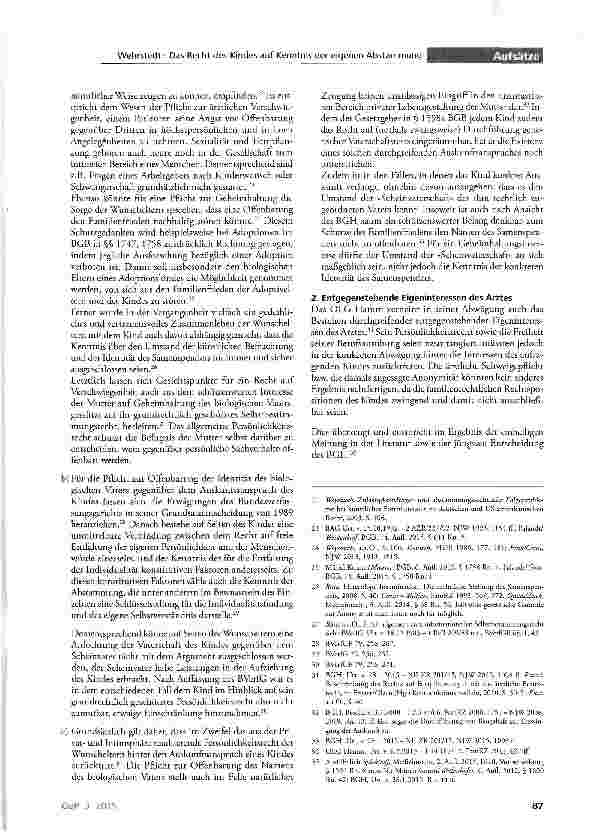 Vorschauseite 3: Das Recht des Kindes auf Kenntnis der eigenen Abstammung