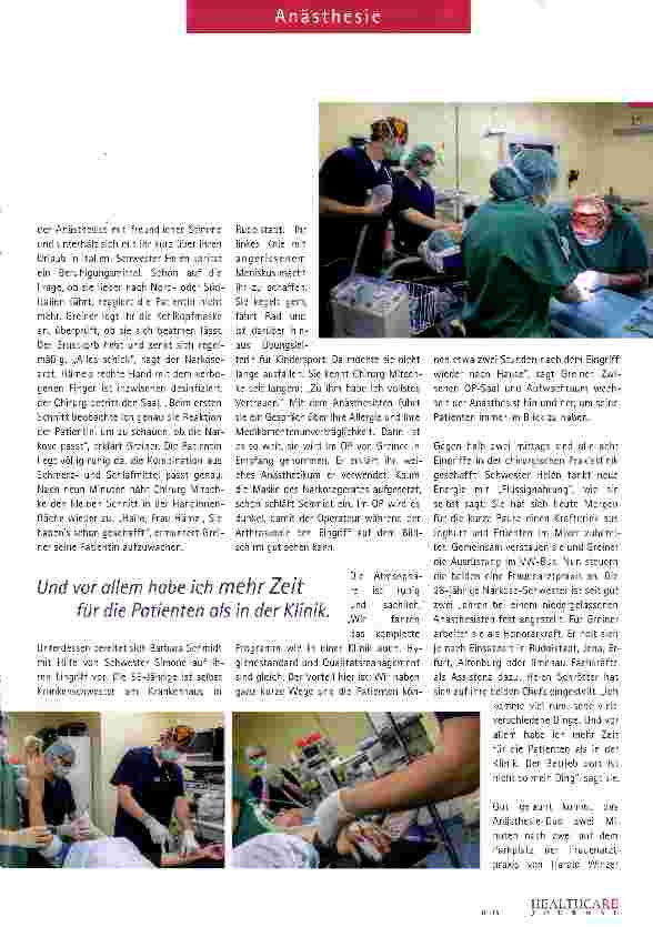 Vorschauseite 4: Die Anästhesie im Rucksack: Wir haben die gleichen Qualitäts Standards wie in der Klinik