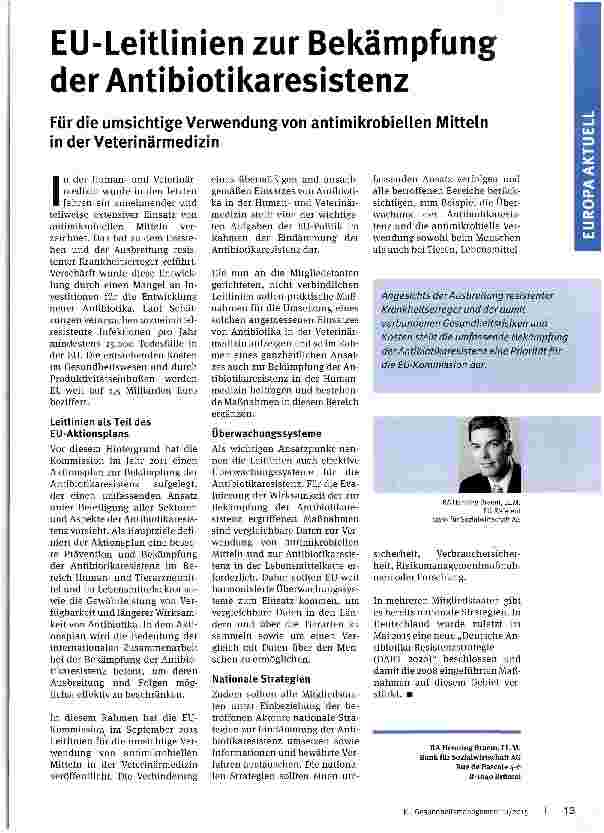 Vorschauseite 1: EU-Leitlinien zur Bekämpfung der Antibiotikaresistenz