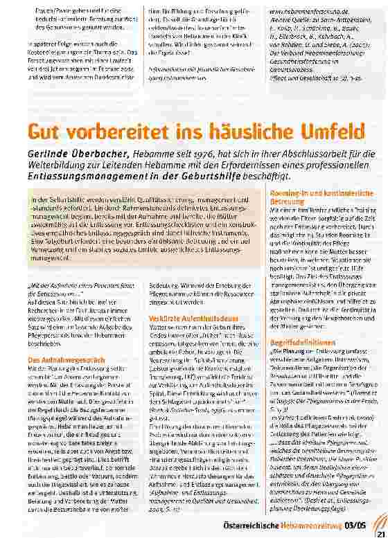 Vorschauseite 2: Gesundheitsförderung im Geburtsprozess