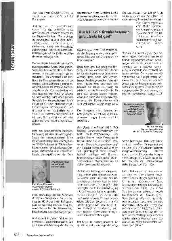 Vorschauseite 3: Planwirtschaftlicher WettbewerbKongressbericht: Patientensteuerung organisieren