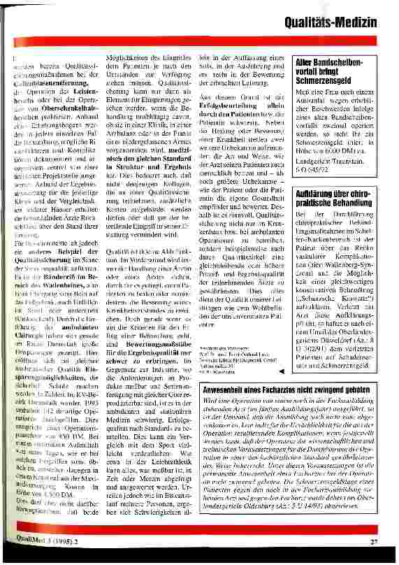 Vorschauseite 2: Qualität ist (k)eine Alibifunktion - Ein Beispiel für Qualitätssicherung aus dem Krankenhaus