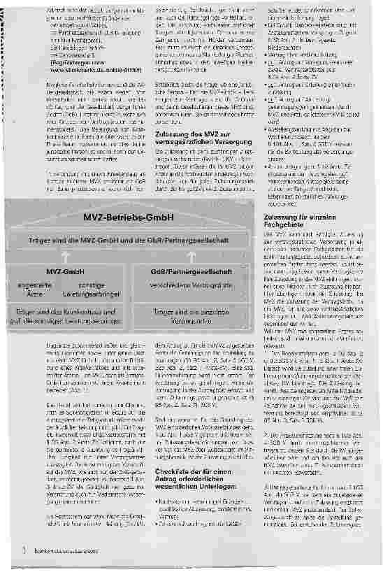 Vorschauseite 2: MVZ-ein Praxisleitfaden. Wie gründe ich ein Medizinisches Versorgungszentrum?
