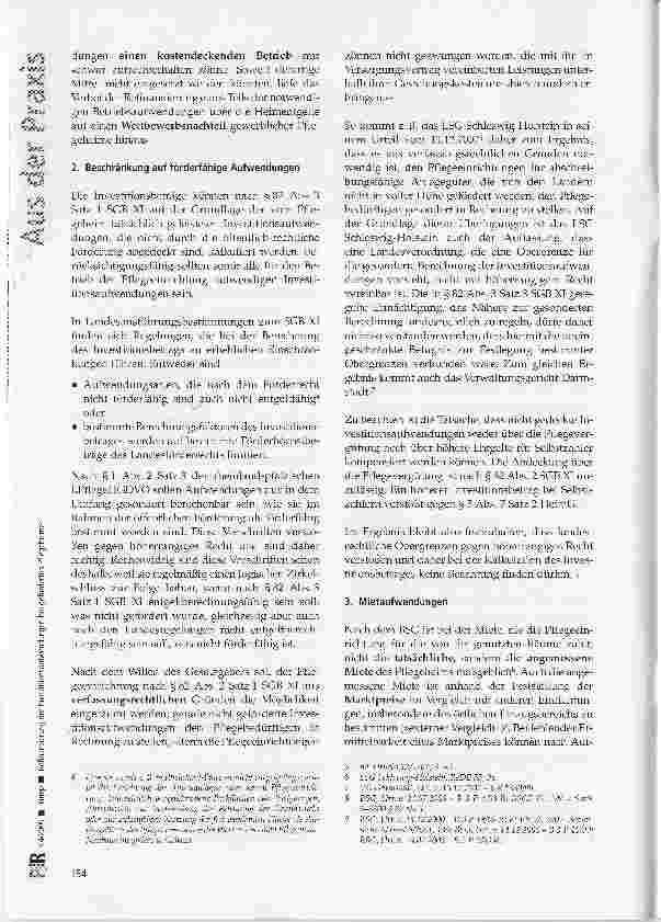 Vorschauseite 2: Refinanzierung der Investitionsaufwendungen bei geförderten PflegeheimenProbleme der Berechnung des von Heimbewohnern zu zahlenden Investitionsbetrages