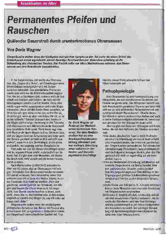 Vorschauseite 1: Permanentes Pfeifen und Rauschen Quälender Dauerstreß durch ununterbrochenes Ohrensausen